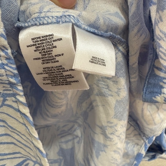 Light Blue & White Floral Button‑Up Blouse – Anne Klein - Picture 5 of 5